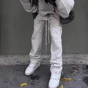Harajuku streetwear joggers صلبة الرباطات الرباطين رجال والسيدات جيوب كبيرة الحجم كبيرة الحجم