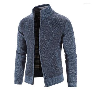 Jaqueta masculina de camisola de inverno masculino Mangas compridas Velvet Velvet High Neck Diamond Diamond Plaid Fashion Fleece Menmen's Phin22