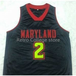 XFLSP Mens Maryland Terrapins # 2 Melo Trimble Broderi Basketball Jersey Nytt material med dubbelstygnskjorta Anpassat vilket nummer som helst, namn