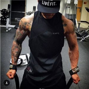 Summer Est Mens Tank Top Curved Hem Patchwork Gyms Stringers Vest Bodybuilding Clothing Fitness Man Tanks Topps 220615