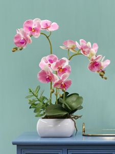 Decorative Flowers & Wreaths Butterfly Orchid Simulation Of Dried Tea Table Desktop Furnishing Articles Flower Pots Ceramic ProductionDecora