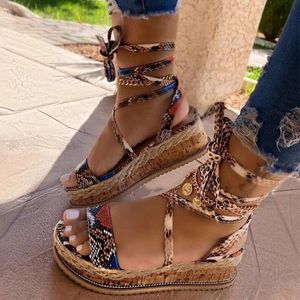 Sandalen Sommer Plattform 2022 Mode Frauen Strap Gladiator Sandale Keile Schuhe Casual Frau Peep Toe Espadrille Femme Dropship