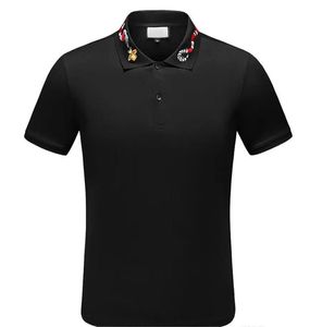 Toppkvalitet 20SS Summer Luxurys Designer Polo Shirts Men Casual Piquet Polos Fashion Snake Bee Brodery Cotton Jersey Polo Man Black Blue Green Red Brown Tshirts
