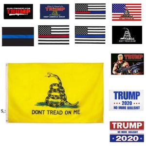 90 * 150 Trump bandeira 3 * 5 pés fina linha azul linha vermelha bandeira 14 2020 bandeiras presidenciais não pisar em mim 23 estilos BBA13143