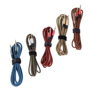 3,5mm Audio Kabel 1,5m 5ft 3M Geflochtene Verlängerung Männlich Jack Stereo Aux Hilfs Kabel Für Handy auto Kopfhörer MP4 Lautsprecher PC