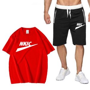 Summer Brand Men Tracksuit Sets Fashion Sweat Suit 3D Print Short Sleeve Shirts T-shirt Sets Sportswear Sport Suits Plus Size S-3XL