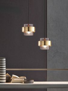 Pendant Lamps Nordic Single Glass Hanging Light Fixture Gold Metal Bedroom Bar Restaurant Cofe Creative Suspension LampPendant