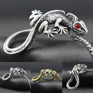 Pendant Necklaces Vintage Silver Color Crystal Eye Lizard amp For Women Retro Style Animal Charms Long Chain Men JewelryPendant