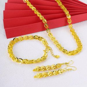 Earrings & Necklace Delicate Peacock Feather Jewelry Set 24K Gold Fashion Women Bracelet Engagement Wedding AccessorieEarrings