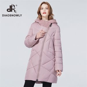 diaosnowly womanジャケット長い暖かい冬女性コートファッショナブルな女性パーカスプラス女性新しい冬コレクション201109