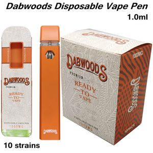 Dabwoods Disposable Vape Pen 1.0ml Pods Rechargeable E Cigarettes Visual Tank Pods Pens Cartridges 1 gram Snap Tip 280mah Battery Atomizers Thick Oil Vaporizer Empty