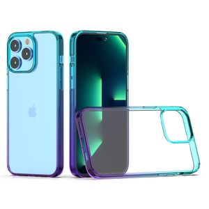 1.5MM Double Colors Gradient Acrylic Phone Cases For Xiaomi Redmi 10C Poco X4 Pro 5G Note 11 Pro 2022 Transparent Clear TPU Shockproof Mobile Back Cover D1