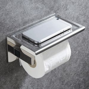 Bathroom Stainless Steel Toilet Roll Holder Wall Mount WC Paper Phone Tissue Boxes Kitchen Towel 220523