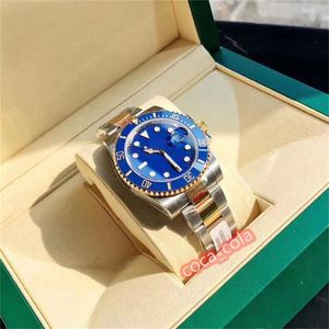 V5 Edycja Japonia Ruch 40 mm najwyższej jakości Sapphire Luminesscent Watch Niebieski ceramiczny dwa tonowe złoto czarne oryginalne pudełka