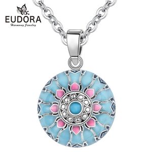 Collane con ciondolo Eudora Blue Pink Lotus Harmony Ball Collana Musica Messicana Per Baby Mom Maternità Gioielli Spiritual Yoga Elegant PendantPe