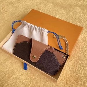 TOP Designer Sunglasses Cases Brand Letter Flower Unisex Luxury men Sunglass Box Packing PU Leather Glasses Bag Eyewear Accessories KeyRing Car Pendant