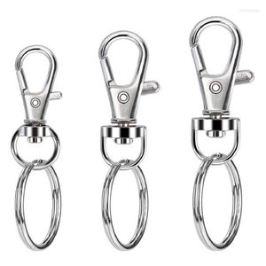 Keychains 100 PCS ganchos giratorios con anillos de llave Cañas de langosta S/M/L Tamaños surtidos para manualidades de bricolaje Clip Lanyard Enek22