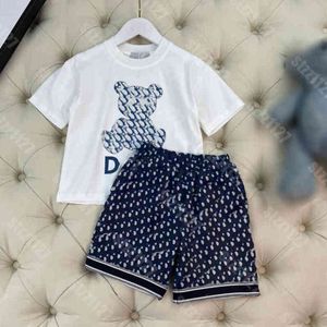 Wholesale shirt skirt outfits for sale - Group buy 22ss designer brother sister outfit girl lace mesh dress shirt t shirt shorts set boys tracksuit simple kids clothing child tees skirt logo print brand baby clothes a1