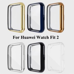 Huawei Watch Fit 2 TPU Case - All-Around Protective Bumper with Screen Protector, Plated Smartwatch Accessory