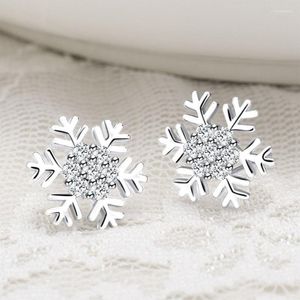 Stud Mädchen Schneeflocke Glänzende Kristall Ohrringe Für Frauen Strass Schnee Anhänger Jahr Geschenk JewelryStud Odet22 Farl22