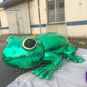 Personalized Green Inflatable Frog Stone Statues Model Simulated Animal Sculpture Balloon For Park And Yard Decoration