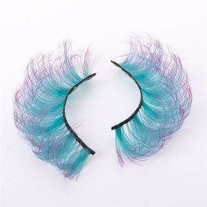 gradient color false eyelashes DDcurl curling large curvature stage makeup imitation mink hair false lashes