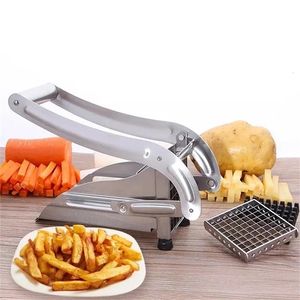 Rostfritt stål Fransk Fry Cutter, Vegetabilisk och Potatis Slicer, med 2 bladstorleksalternativ, för luftfryer mat köksgets 210319