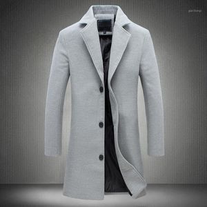 2022 Giacche da uomo di marca Cappotto lungo trench monopetto tinta unita Cappotto casual per giacca maschile Abbigliamento esterno