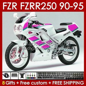 Karosserie für Yamaha FZR250R FZRR FZR 250R 250RR 1990 1991 1992 1993 1994 1995 143No.116 FZR250RR FZR-250R FZR-250 FZR250 FZR 250 R RR 90 91 92 93 94 95 Verkleidung rosa weiß