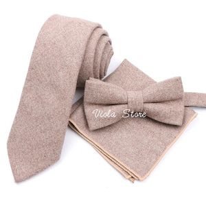 Бабочка Top 50%шерсть мягкая 7 см галстук Bowtie Hankie Sets коричневый розовый зеленый твердый клетчатый класс.