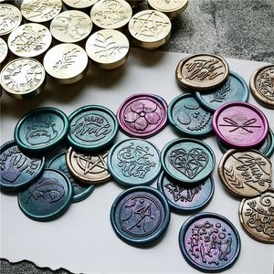 Balmumu mühür damgası retro antika sızdırmazlık scrapbooking damgaları kafa düğün dekoratif metal saplı aşk haritası ağacı çiçek gül 220610