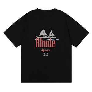 8kk1 2022 Fashion American Street Brand Rhude Short Sleeve t Shirts Los Angeles Men and Women Pullover Trend Bottoming Fat Guy Loose Te In0v