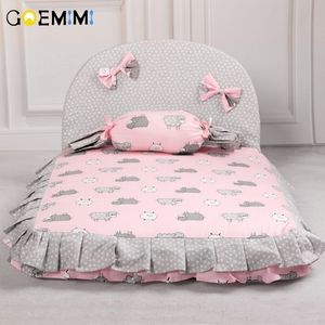 Dog Lovely Bed Comfortable Warm Pet House Print Fashion Cushion for pet Sofa Kennel Top Quality Puppy Mat Pad Y200330