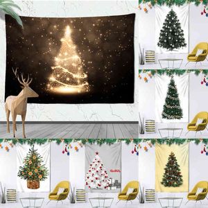 2021新しいクリスマスツリータペストリーウォールハンギングデイクロスシーン装飾複数のサイズJ220804