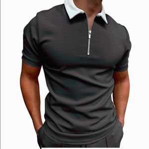 Herren Polos Sommer 2022 Baumwolle Luxus Kurzarm T-shirts Zip Revers Shirts männer Casual Übergroßen Für MännerHerren MännerHerren