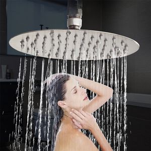 8 10 12 Inch Rainfall Shower Head Stainless Steel Round Rain Shower Head Pressurized Big Shower Head