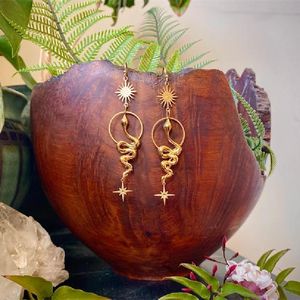 Baumelnde Kronleuchter Gothic Kundalini Schlangen Ohrringe hypoallergen handgefertigt Kreativität Neuheit Mode Boho Hippie Schmuck Frauen Geschenk Statementm