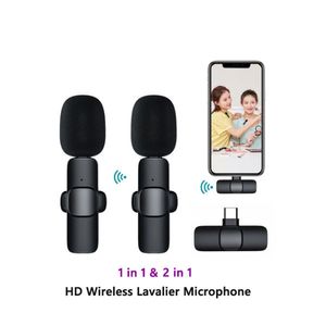 Trådlös Lavalier Mikrofon Bärbar Ljud Videoinspelning Mini Mic för iPhone Android Live Broadcast Speltelefon Mikrofon