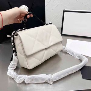 Women Fashion Designer Bags Black White Genuine Leather Classic Handbags Ruthenium-Finish Mater Handle Chain High Capacity Shoulder Bag