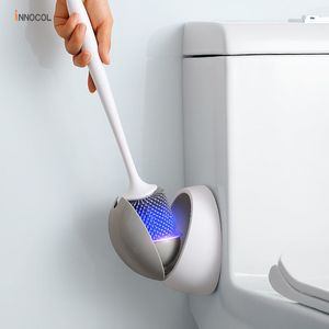 TPR Siliconen borstelkop Eierenvormige wasset Toiletset gereedschap Huishouden Wall gemonteerd creatief voor badkamerreinigingsaccessoires