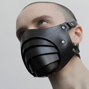 Maschera bdsm punk in pelle motociclistica foschia foschia faccia polvere di polvere di gioco per adulti per adulti vincoli cosplay cosplay sexy giocattoli per uomini oggetti di bellezza gay