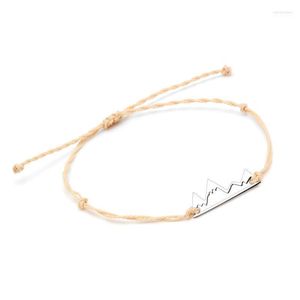 Braccialetti con ciondoli In Acciaio Inossidabile Montagna Cerata Stringa Intrecciata Donna Uomo Impermeabile Natura All'aperto Estate Foresta Annodata Gioielli1 Inte22