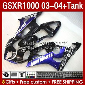 Injection factory blue mold Fairings For SUZUKI GSXR1000 GSXR-1000 K 3 GSX R1000 GSXR 1000 CC K3 03 04 Body 147No.41 GSX-R1000 2003 2004 1000CC 2003-2004 OEM Fairing & Tank