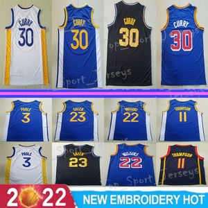 Maglia da basket Stephen Curry da uomo 30 Klay Thompson 11 Draymond Green 23 Poole 3 Andrew Wiggins 22 Edition Maglia da basket guadagnata City All Stitched