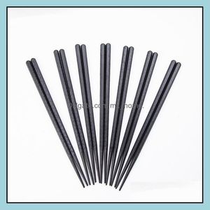 Black Alloy Japanese Chopstick Restaurant Chinese Food Sushi Low Price Drop Delivery 2021 Chopsticks Flatware Kitchen Dining Bar Home Gar