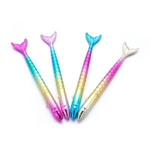 Gel Pens 1PC Cute Creative Mermaid Shape Gradient Color Neutral Colored Quicksand Stationery School Office Supplies