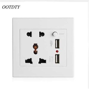 Wholesale wall socket adapter for sale - Group buy OOTDTY A Dual USB Wall Socket Charger AC DC Power Adapter Plug Outlet Panel w Switch253N