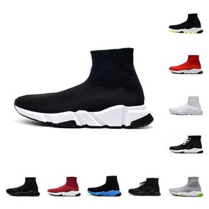 Högkvalitativ designer Socks Casual Shoes Platform Men Mens Woman Fly Knit Speed ​​2.0 1.0 Trainer Runner Sneaker Sock Shoe Master präglade kvinnors sneakers hastigheter Booties