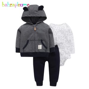 /Primavera Autunno Nato Neonate Abiti Ragazzi Vestiti Casual CappottoPagliaccettiPantaloni Tuta sportiva Set di abbigliamento infantile -1 LJ201221