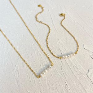 Anhänger Halsketten Edelstahl Natürliche Perle Charms Halskette Metallkette Kunststoff Perlen Gold Kragen Für FrauenAnhänger